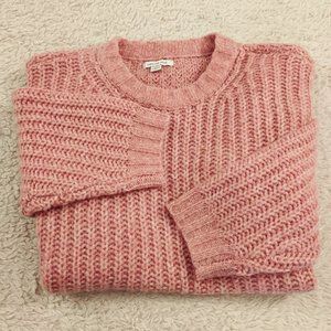 American Eagle Cozy Crew Neck Sweater Coral Large